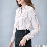 Vertier : No.81017 เสื้อแขนยาวพิมพ์ลาย | Printed Long Sleeve Blouse