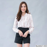 Vertier : No.81017 เสื้อแขนยาวพิมพ์ลาย | Printed Long Sleeve Blouse