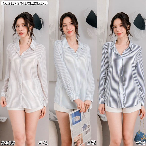 Maristar : No.2157 เสื้อแขนยาวพิมพ์ลาย | Printed Long Sleeve Blouse
