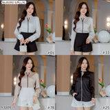 Vertier : No.81092 เสื้อแขนยาวสีพื้น | Solid Long Sleeve Blouse