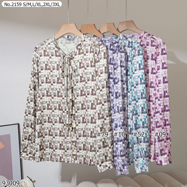 Maristar : No.2159 เสื้อแขนยาวพิมพ์ลาย | Printed Long Sleeve Blouse