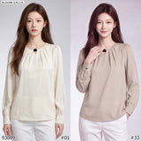 Vertier : No.81098 เสื้อแขนยาวสีพื้น | Solid Long Sleeve Blouse