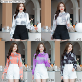 Maristar : No.2150 เสื้อแขนยาวพิมพ์ลาย | Printed Long Sleeve Blouse