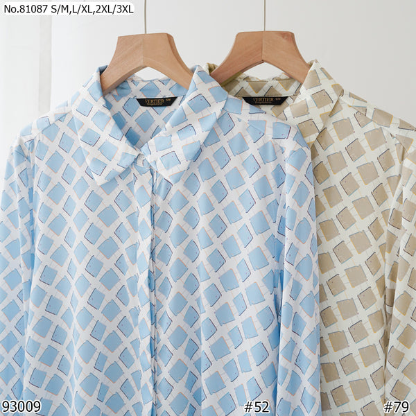 Vertier : No.81087 เสื้อแขนยาวพิมพ์ลาย | Printed Long Sleeve Blouse