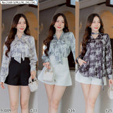 Maristar : No.2169 เสื้อแขนยาวพิมพ์ลาย | Printed Long Sleeve Blouse