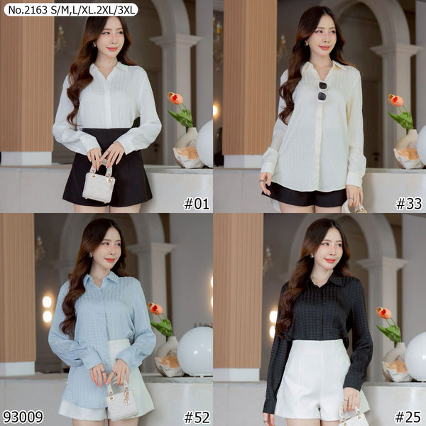 Maristar : No.2163 เสื้อแขนยาวพิมพ์ลาย | Printed Long Sleeve Blouse