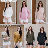 Vertier : No.81080 เสื้อแขนยาวสีพื้น | Solid Long Sleeve Blouse