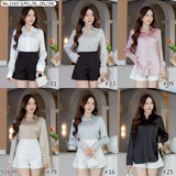 Maristar : No.2165 เสื้อแขนยาวสีพื้น | Solid Long Sleeve Blouse