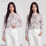 Vertier : No.81097 เสื้อแขนยาวพิมพ์ลาย | Printed Long Sleeve Blouse