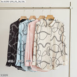 Vertier : No.81096 เสื้อแขนยาวพิมพ์ลาย | Printed Long Sleeve Blouse