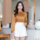 Maristar : No.2153 เสื้อแขนยาวสีพื้น | Solid Long Sleeve Blouse