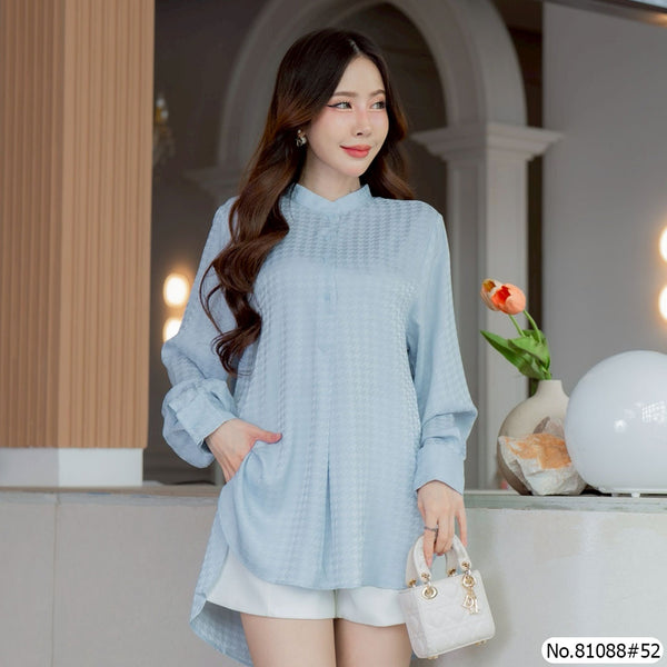 Vertier : No.81088 เสื้อแขนยาวพิมพ์ลาย | Printed Long Sleeve Blouse