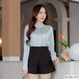 Maristar : No.2161 เสื้อแขนยาวพิมพ์ลาย | Printed Long Sleeve Blouse