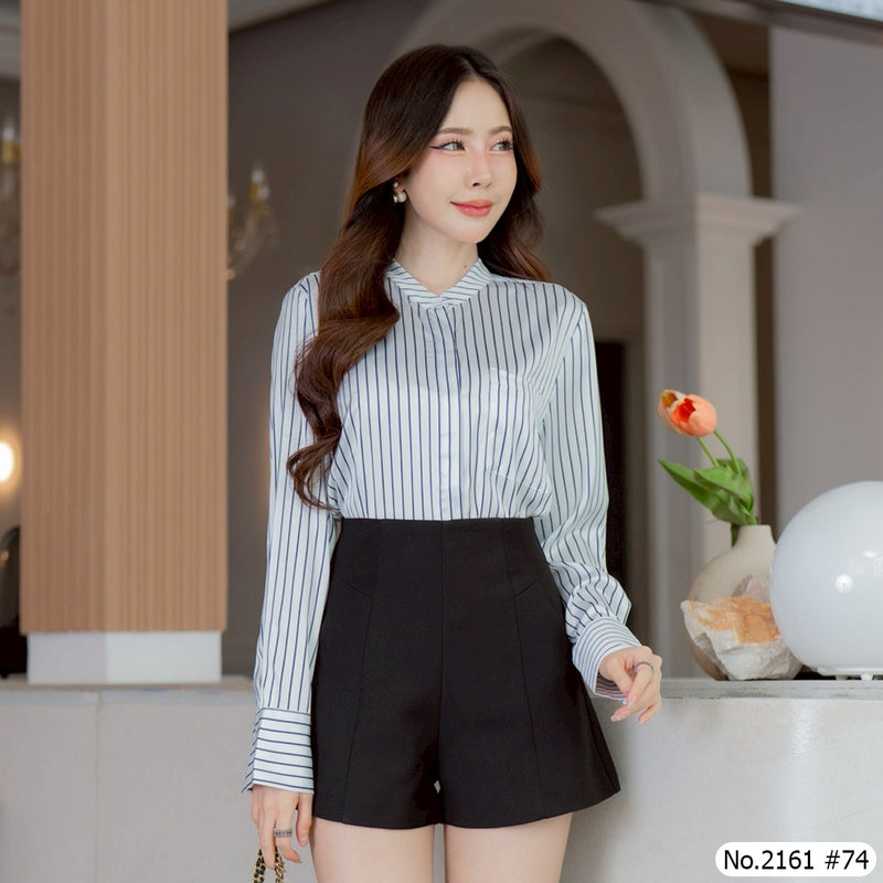 Maristar : No.2161 เสื้อแขนยาวพิมพ์ลาย | Printed Long Sleeve Blouse