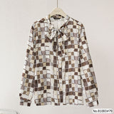 Vertier : No.81083 เสื้อแขนยาวพิมพ์ลาย | Printed Long Sleeve Blouse