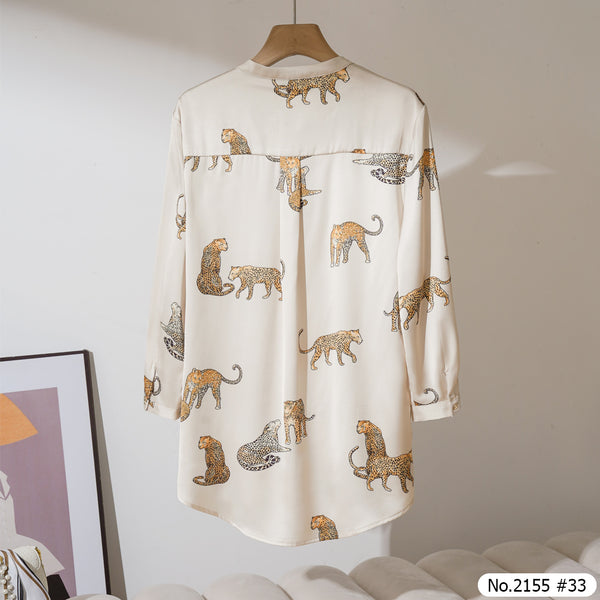 Maristar : No.2155 เสื้อแขนยาวพิมพ์ลาย | Printed Long Sleeve Blouse