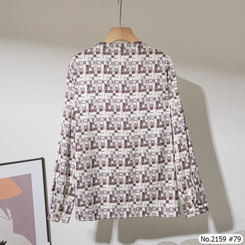 Maristar : No.2159 เสื้อแขนยาวพิมพ์ลาย | Printed Long Sleeve Blouse
