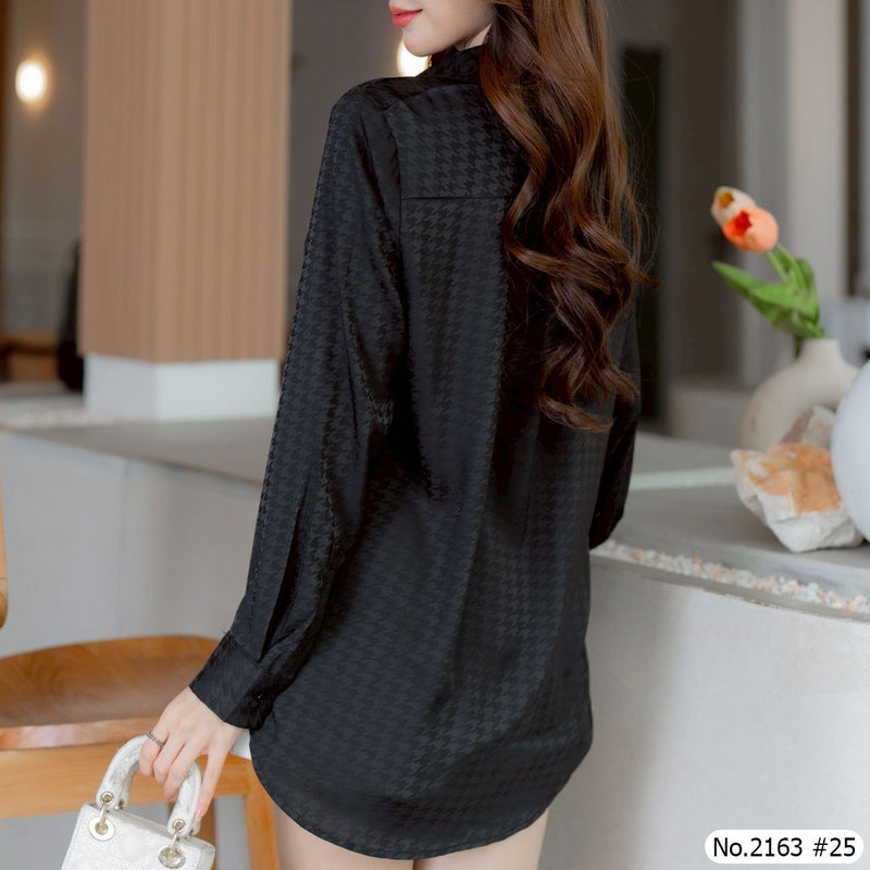 Maristar : No.2163 เสื้อแขนยาวพิมพ์ลาย | Printed Long Sleeve Blouse