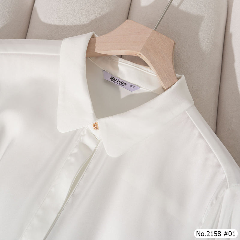 Maristar : No.2158 เสื้อแขนยาวสีพื้น | Solid Long Sleeve Blouse