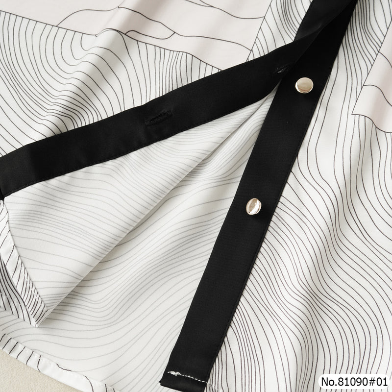 Vertier : No.81090 เสื้อแขนยาวพิมพ์ลาย | Printed Long Sleeve Blouse