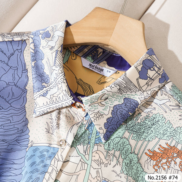 Maristar : No.2156 เสื้อแขนยาวพิมพ์ลาย | Printed Long Sleeve Blouse