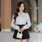 Maristar : No.2163 เสื้อแขนยาวพิมพ์ลาย | Printed Long Sleeve Blouse