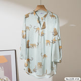 Maristar : No.2155 เสื้อแขนยาวพิมพ์ลาย | Printed Long Sleeve Blouse