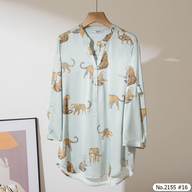 Maristar : No.2155 เสื้อแขนยาวพิมพ์ลาย | Printed Long Sleeve Blouse