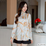 Maristar : No.2170 เสื้อแขนยาวพิมพ์ลาย | Printed Long Sleeve Blouse