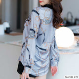 Maristar : No.2152 เสื้อแขนยาวพิมพ์ลาย | Printed Long Sleeve Blouse