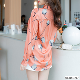 Maristar : No.2151 เสื้อแขนยาวพิมพ์ลาย | Printed Long Sleeve Blouse