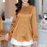 Maristar : No.2153 เสื้อแขนยาวสีพื้น | Solid Long Sleeve Blouse