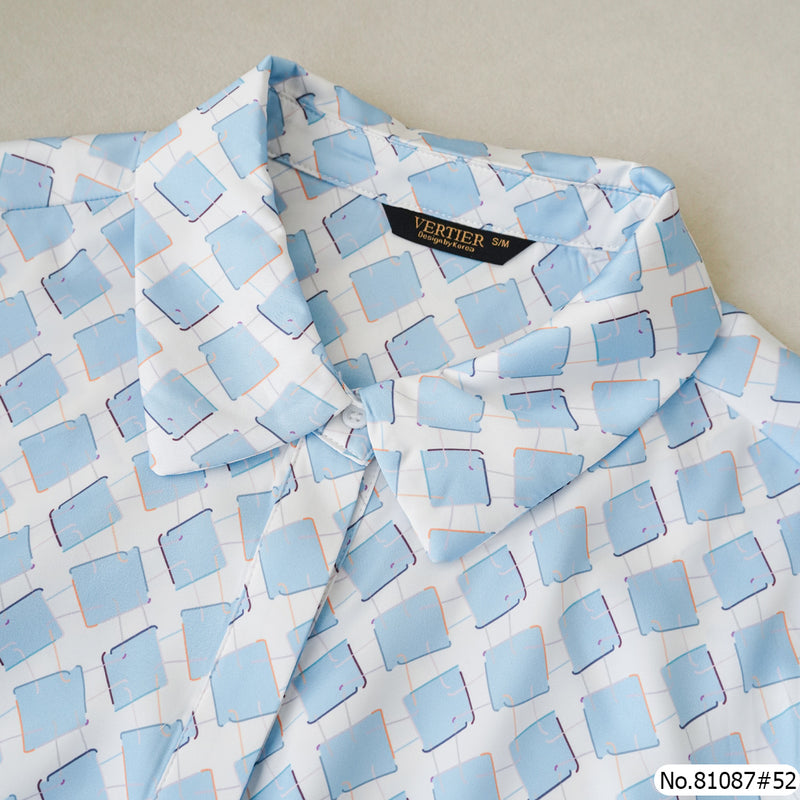 Vertier : No.81087 เสื้อแขนยาวพิมพ์ลาย | Printed Long Sleeve Blouse