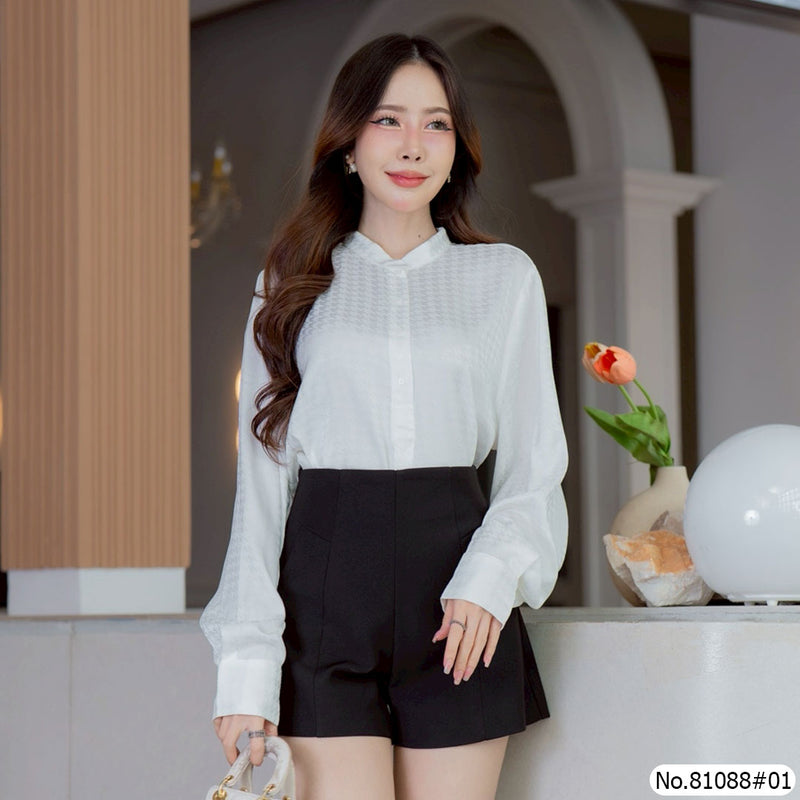 Vertier : No.81088 เสื้อแขนยาวพิมพ์ลาย | Printed Long Sleeve Blouse