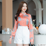 Maristar : No.2150 เสื้อแขนยาวพิมพ์ลาย | Printed Long Sleeve Blouse