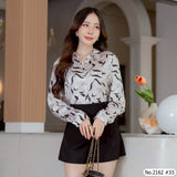 Maristar : No.2162 เสื้อแขนยาวพิมพ์ลาย | Printed Long Sleeve Blouse
