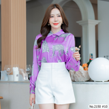 Maristar : No.2150 เสื้อแขนยาวพิมพ์ลาย | Printed Long Sleeve Blouse