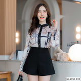 Maristar : No.2152 เสื้อแขนยาวพิมพ์ลาย | Printed Long Sleeve Blouse