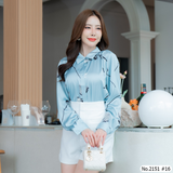 Maristar : No.2151 เสื้อแขนยาวพิมพ์ลาย | Printed Long Sleeve Blouse