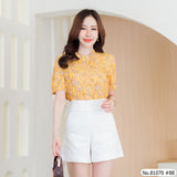 Vertier : No.81070 เสื้อแขนสั้นสีพื้น | Solid Short Sleeve Blouse