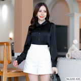 Maristar : No.2153 เสื้อแขนยาวสีพื้น | Solid Long Sleeve Blouse