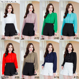 Maristar : No.2100 เสื้อแขนยาวสีพื้น | Solid Long Sleeve Blouse