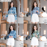 Maristar : No.2128 เสื้อแขนยาวพิมพ์ลาย | Printed Long Sleeve Blouse