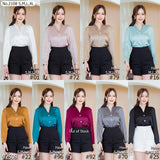 Miss Daisy : No.2108 เสื้อแขนยาวสีพื้น | Solid Long Sleeve Blouse