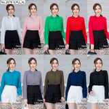 Maristar : No.2078 เสื้อแขนยาวสีพื้น | Solid Long Sleeve Blouse