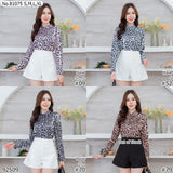 Vertier : No.81075 เสื้อแขนยาวพิมพ์ลาย | Printed Long Sleeve Blouse