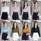 Vertier : No.81068 เสื้อแขนยาวสีพื้น | Solid Long Sleeve Blouse