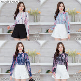 Maristar : No.2129 เสื้อแขนยาวพิมพ์ลาย | Printed Long Sleeve Blouse