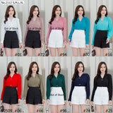 Maristar : No.2112 เสื้อแขนยาวสีพื้น | Solid Long Sleeve Blouse