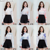 Vertier : No.81072 เสื้อแขนยาวพิมพ์ลาย | Printed Long Sleeve Blouse